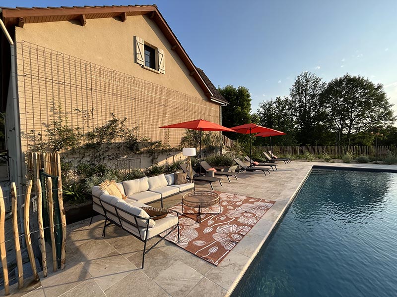 Terrasse du gîte Le Pigeonnier - Les Maisons de Valadier
